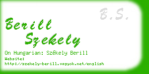 berill szekely business card